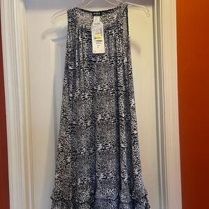 MSK Animal Print Pullover Dress, size 6, black & white